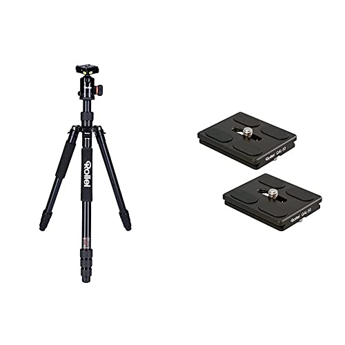 Rollei C6i - Kamerastativ mit Stativkopf und Tasche - Aluminium - Arca Swiss kompatibel & professionelle Kamera-Schnellwechselplatte/Schnellverschlussplatte, Passend für alle Kameras - 2 er Pack von Rollei