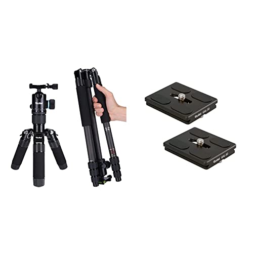 Rollei Carbon Stativ CT-5C, Black & QAL-50 - professionelle Kamera-Schnellwechselplatte/Schnellverschlussplatte, für alle Kameras mit 1/4 Stativgewinde und Arca Swiss kompatibel - 2 er Pack Rollei Carbon Stativ CT-5C, Black & QAL-50 - professionelle Kamera-Schnellwechselplatte/Schnellverschlussplatte, für alle Kameras mit 1/4 Stativgewinde und Arca Swiss kompatibel - 2 er Pack von Rollei