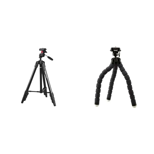 Rollei Compact Traveler Star S1 - kompaktes Videostativ & Monkey Pod - Biegsames Mini Stativ mit flexiblen Beinen, Max. Höhe 27 cm von Rollei