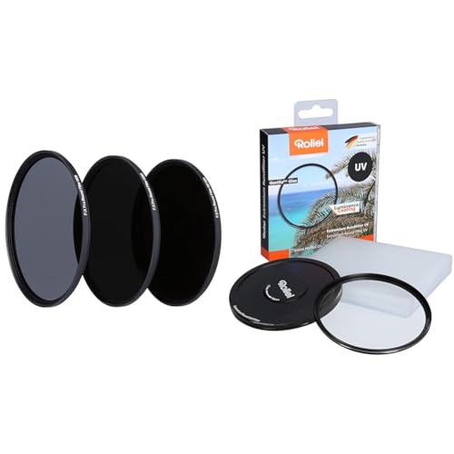 Rollei F:X Pro ND Filterset (ND 8, ND 64, ND1000) Neutraldichtefilter Set mit 3 Graufiltern (67mm) & F:X Pro Rundfilter (67 mm, UV-Filter) Schraubfilter aus Gorilla®* Glas von Rollei
