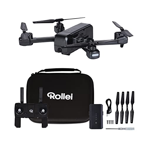 Rollei Fly 100 Combo Drohne, WiFiLiveBild Übertragung, 6Achsen Gyroskop, LuftdruckSensor, FullHDKamera, lange Flugzeit, innovative Gestensteuerung, einfache Steuerung über Fernebdienung, schwarz von Rollei