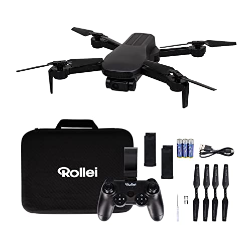 Rollei Fly 80 Combo Drohne, WiFi-Live-Bild Übertragung, 6-Achsen Gyroskop, Full-HD-Kamera, lange Flugzeit, App Steuerung und inkl. Fernebdienung von Rollei
