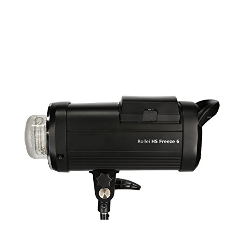 Rollei HS Freeze 6 - Professioneller Studioblitz mit Akku - Ideal für Ihr Outdoor Shooting, geschützt gegen Sprühwasser, Sand und Staub, mit 600 Ws Blitzleistung - Schwarz von Rollei