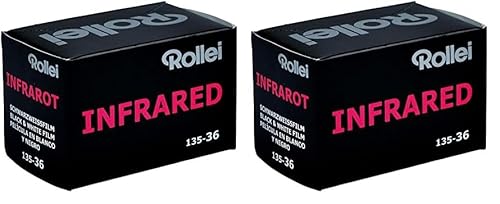 Rollei Infrared Schwarzweiß-Negativfilm | 35 mm | 36 Aufnahmen | ISO 400 | Perfekt für Infrarotfotografie und kreative Wood-Effekte (Packung mit 2) von Rollei