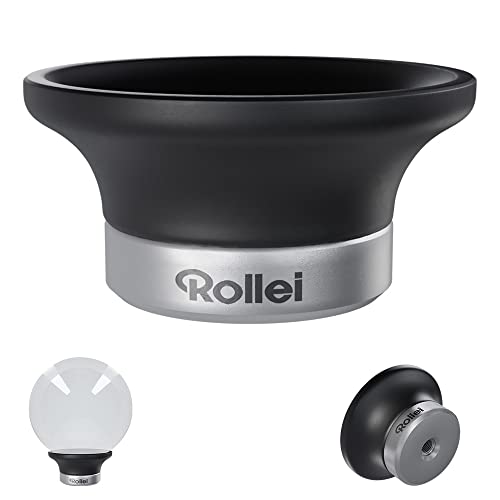 Rollei Lensball-Halterung, Lensball-Stand für alle gängigen Lensballs mit Sugnapfhalterung und 1/4" Gewinde zum montieren auf einem Foto-Stativ. Verhindert das Wegrollen des Lensball. von Rollei