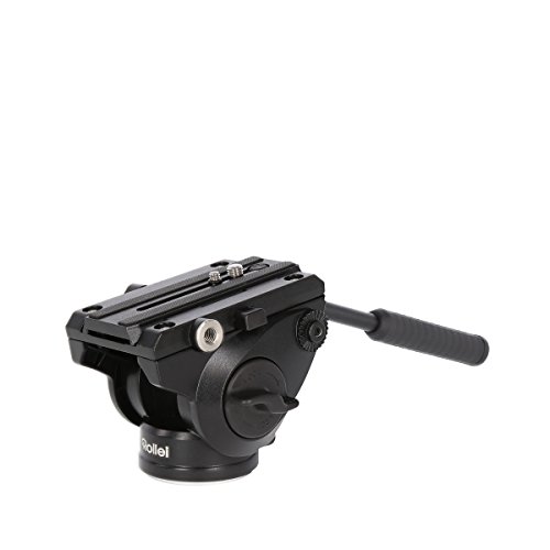 Rollei Lion Rock MH-7 Mark II Videokopf - Stativkopf aus Aluminium, Tragkraft bis zu 5 kg, Fluid-System, inkl. langer Schnellwechselplatte - Schwarz von Rollei