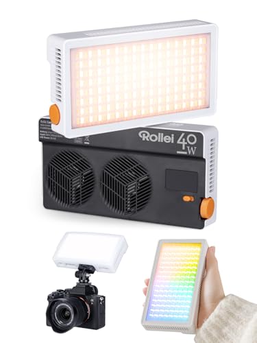 Rollei Lumis 40W RGB Led Videoleuchte, Kamera Licht mit Eingebautem Akku und Typ-C-Aufladung 5645 Lux CRI/TLCI 97+, 263g Fotolampe für Fotostudios Live Streaming YouTube TikTok Rollei Lumis 40W RGB Led Videoleuchte, Kamera Licht mit Eingebautem Akku und Typ-C-Aufladung 5645 Lux CRI/TLCI 97+, 263g Fotolampe für Fotostudios Live Streaming YouTube TikTok von Rollei