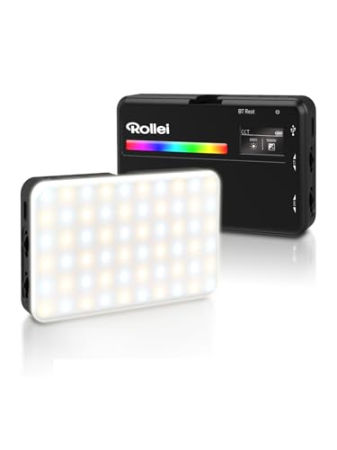 Rollei Lumis Compact RGB, kleine RGB Dauerlicht mit 360 Farben und tollen Lichteffekten, kompackte LED Lampe im Smartphone Format 28565 schwarz von Rollei