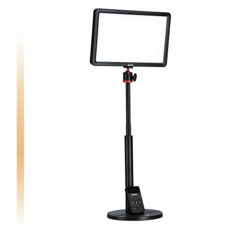 Rollei Lumis Key-Light, LED Videolicht inkl. Tischstativ und Einer Fernbedienung am Kabel. Große Bi-Color Desktop-Leuchte mit 192 dimmbaren LED´s (96 Warmweiss + 96 Kaltweiss) von Rollei