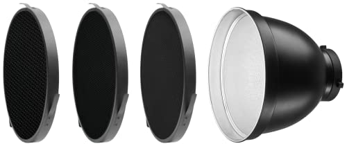 Rollei Refelktor-Set 70° mit Grids, 70 Grad Reflektor mit 3 verschiedenen Grids zur optimalen Lichtstreuung. Bowens S-Type Anschluss. Rollei Refelktor-Set 70° mit Grids, 70 Grad Reflektor mit 3 verschiedenen Grids zur optimalen Lichtstreuung. Bowens S-Type Anschluss. von Rollei