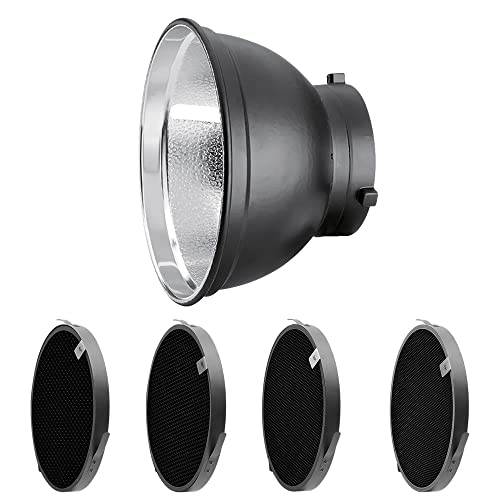 Rollei Reflektor-Set 55° mit Grids, 55 Grad Reflektor 4 verschiedenen zur optimalen Lichtstreuung. Bowens S-Type Anschluss., 28176, Schwarz Rollei Reflektor-Set 55° mit Grids, 55 Grad Reflektor 4 verschiedenen zur optimalen Lichtstreuung. Bowens S-Type Anschluss., 28176, Schwarz von Rollei