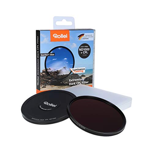 Rollei Rundfilter Extremium Dark CPL ND1000 Stopper 72 mm - 2 in 1 Filter aus Polarisationsfilter (Polfilter) und neutralem Graufilter (Neutraldichtefilter) mit Titan-Ring - ND1000 (10 Stopps/3,0) von Rollei