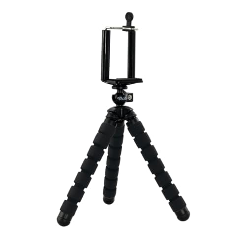 Rollei Selfie Mini - Flexibles Mini Stativ inkl. Kugelkopf und Smartphone-Adapter; robust, stabil, wickelbar, biegbar, mit rutschfesten Gummifüßen - Schwarz Rollei Selfie Mini - Flexibles Mini Stativ inkl. Kugelkopf und Smartphone-Adapter; robust, stabil, wickelbar, biegbar, mit rutschfesten Gummifüßen - Schwarz von Rollei