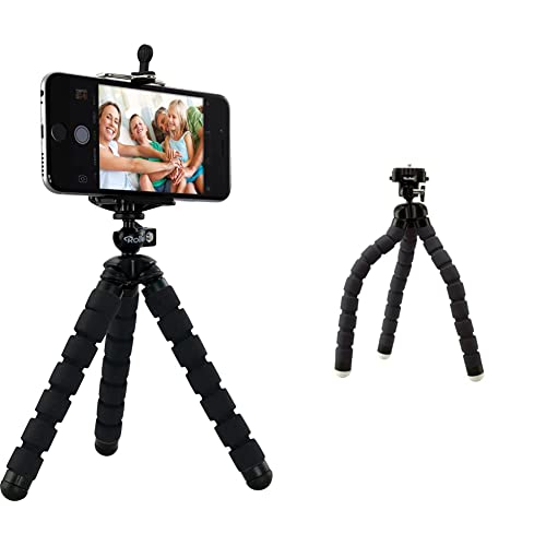 Rollei Selfie Mini - Flexibles Mini Stativ & Monkey Pod - Biegsames Mini Stativ mit flexiblen Beinen, Max. Höhe 27 cm - inkl. Kugelkopf, rutschfesten Gummifüßen und Schnellwechselplatte - Schwarz von Rollei