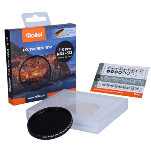 Rollei Variabler F:X Pro ND8 bis ND512 Rundfilter, aus Gorilla ® Glas mit 3-9 Blendenstufen Verdunkelung von Rollei