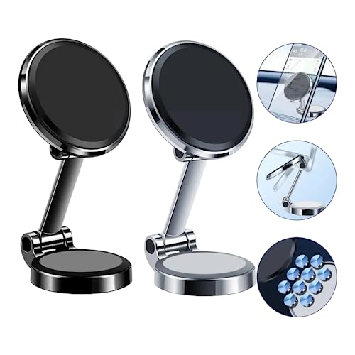 Handyhalterung Smartphone Auto Magnet, 360° Drehbarer Starker Magnetischer Klapphalter Magnet Telefonhalter, Starke Saugkraft Anti-Shake Magnet Handyhalterung für Alle Smartphones … (Silver) von Roller Klinik