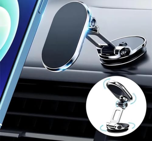 Mini Power Handyhalterung Auto Magnet (Top.1 von Magnetkraft & Fällt Nie ab) 360° Verstellbar magnetische Handy Halterung fürs Auto, Universal KFZ Handyhalter für Alle Smartphones (Schwarz 1080°) von Roller Klinik