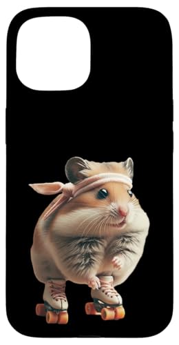 Roller Disko Hamster Hülle für iPhone 15 von Roller Zoo, lustige Skater Geschenke