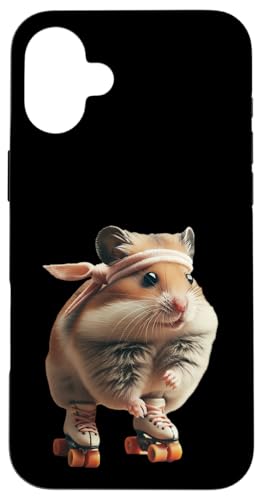Roller Disko Hamster Hülle für iPhone 16 Plus von Roller Zoo, lustige Skater Geschenke