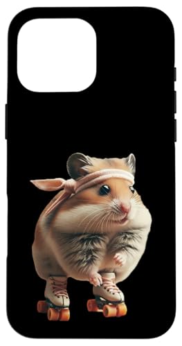 Roller Disko Hamster Hülle für iPhone 16 Pro Max von Roller Zoo, lustige Skater Geschenke