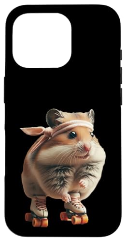Roller Disko Hamster Hülle für iPhone 16 Pro von Roller Zoo, lustige Skater Geschenke