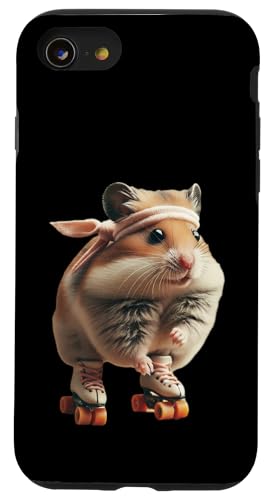 Roller Disko Hamster Hülle für iPhone SE (2020) / 7 / 8 von Roller Zoo, lustige Skater Geschenke