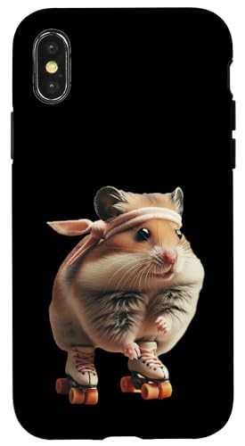 Roller Disko Hamster Hülle für iPhone X/XS von Roller Zoo, lustige Skater Geschenke