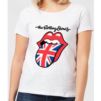 Rolling Stones UK Tongue Damen T-Shirt - Weiß - L von Rolling Stones