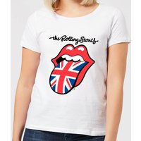 Rolling Stones UK Tongue Damen T-Shirt - Weiß - S von Rolling Stones