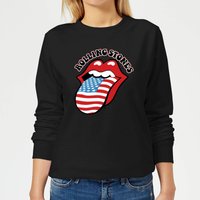 Rolling Stones US Flag Damen Sweatshirt - Schwarz - S von Rolling Stones