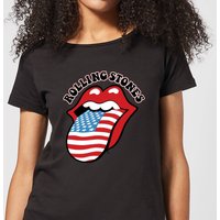 Rolling Stones US Flag Damen T-Shirt - Schwarz - S von Rolling Stones
