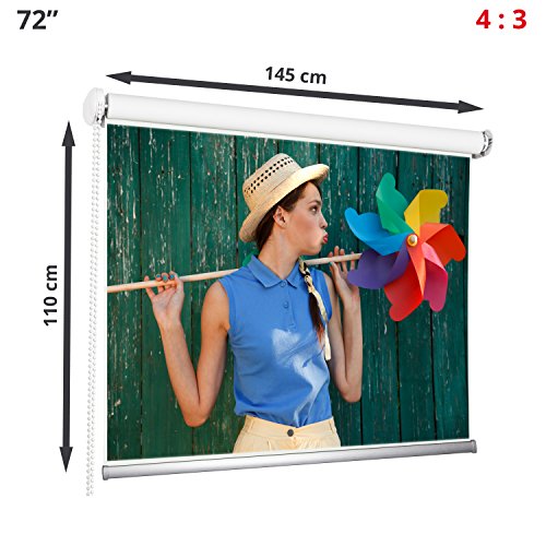 72" Rolleinwand Beamerleinwand Beamer Heimkino Projektionsleinwand 4:3 145x110cm 72" Rolleinwand Beamerleinwand Beamer Heimkino Projektionsleinwand 4:3 145x110cm von Rollmaxxx