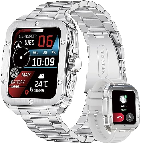 RollsTimi Smartwatch Herren, Bluetooth sprechende Smartwatch mit 1,85" HD Bildschirm, Fitness Tracker mit Herzfrequenz, Schlafüberwachung 20+ Sportmodi für Android iOs. von RollsTimi