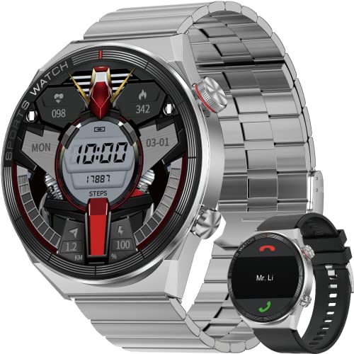 RollsTimi Smartwatch Herren. 1,5'' Hd-Touchscreen Bluetooth-Smartwatch. Mehrere Sport-Modi/Wetter, Fitnesstracker Mit Blutdruck/Herzfrequenz/Schlaf-Monitor. Smartwatch Für Android Ios Telefone von RollsTimi