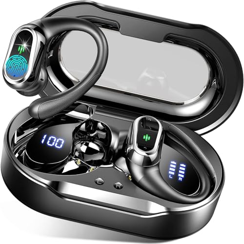 Kabellose Ohrhörer, 2025 Bluetooth 5.4 Kopfhörer, Sport, Bluetooth-Ohrhörer mit ENC Noise Canceling Mikrofon, 75H Stereo Wireless Kopfhörer IP7 Wasserdicht mit Ohrbügel, Dual-LED-Display für Lv Biao Kabellose Ohrhörer, 2025 Bluetooth 5.4 Kopfhörer, Sport, Bluetooth-Ohrhörer mit ENC Noise Canceling Mikrofon, 75H Stereo Wireless Kopfhörer IP7 Wasserdicht mit Ohrbügel, Dual-LED-Display für Lv Biao von Rolosar
