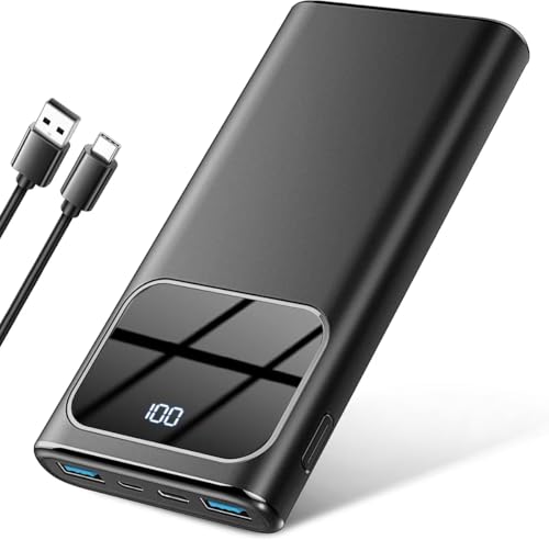 Power Bank, 10000 mAh PowerBank Schnellladung mit USB-C-Eingang und Ausgang externer Akku, tragbares Ladegerät LED-Display für iPhone 15/14/13/12/Pro/Pro Max Power Bank, 10000 mAh PowerBank Schnellladung mit USB-C-Eingang und Ausgang externer Akku, tragbares Ladegerät LED-Display für iPhone 15/14/13/12/Pro/Pro Max von Rolosar