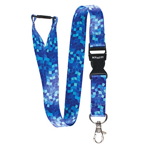 Rolseley Mehrfarbig Schlüsselband Umhängeband Trageband mit Sicherheitsverschluss und Schwenk Karabinerhaken(1 Blaues Mosaik) von Rolseley