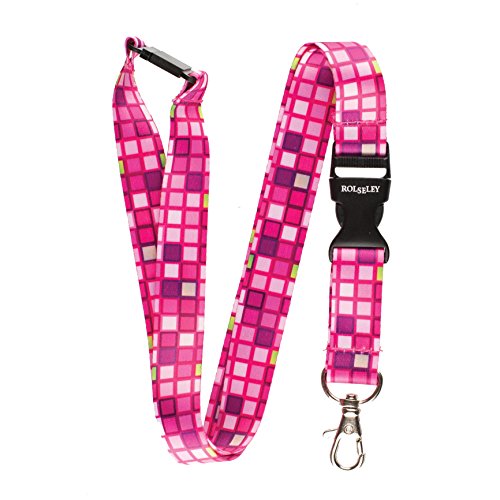 Rolseley Mehrfarbig Schlüsselband Umhängeband Trageband mit Sicherheitsverschluss und Schwenk Karabinerhaken(1 rosa Mosaik) von Rolseley