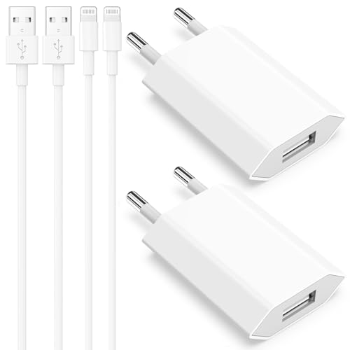 iPhone Ladekabel, 4er-Pack 5W USB A Ladegerät und 2M Ladekabel Kabel for iPhone 8 7 6 6S 5S 14 13 12 11 Pro Max XR X XS SE Plus, USB Netzteil Stecker Adapter Ladegerät Kable Ladeadapter Romalux iPhone Ladekabel, 4er-Pack 5W USB A Ladegerät und 2M Ladekabel Kabel for iPhone 8 7 6 6S 5S 14 13 12 11 Pro Max XR X XS SE Plus, USB Netzteil Stecker Adapter Ladegerät Kable Ladeadapter Romalux von Romalux