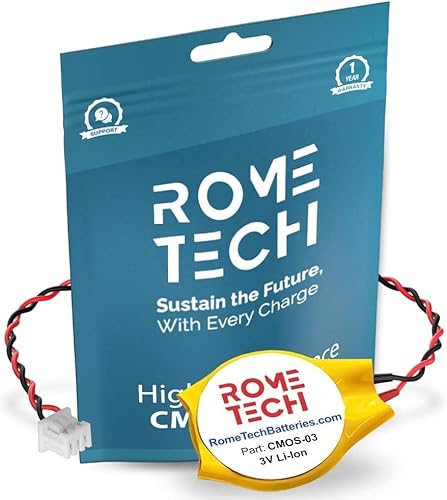 Rome Tech CMOS Akku für HP Compaq 8530p, CQ50, CQ60, CQ70, G60 - Laptop Backup BIOS RTC 3V CR2032 Akku mit 2 Drähten/Kabel von Rome Tech