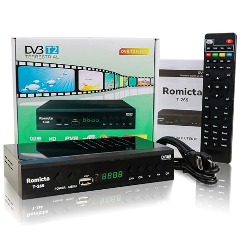 Romicta DVB-T2 Receiver & Kabel-Receiver DVB-C – H.265 HEVC FTA Full HD 1080P, PVR, USB, HDMI, Timeshift, SCART, Digitaler Terrestrischer TV-Tuner, Keine Unterstützung für Freenet TV und Satelliten Romicta DVB-T2 Receiver & Kabel-Receiver DVB-C – H.265 HEVC FTA Full HD 1080P, PVR, USB, HDMI, Timeshift, SCART, Digitaler Terrestrischer TV-Tuner, Keine Unterstützung für Freenet TV und Satelliten von Romicta