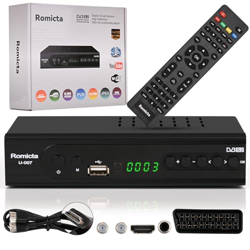 Romicta HD Receiver für Satelliten, Sat Receiver mit HDMI, DVB-S/S2, PVR, EPG, SCART, USB Mediaplayer, HDTV, YouTube, Wetter, Schwarz - HDTV Satelliten Receiver Romicta HD Receiver für Satelliten, Sat Receiver mit HDMI, DVB-S/S2, PVR, EPG, SCART, USB Mediaplayer, HDTV, YouTube, Wetter, Schwarz - HDTV Satelliten Receiver von Romicta