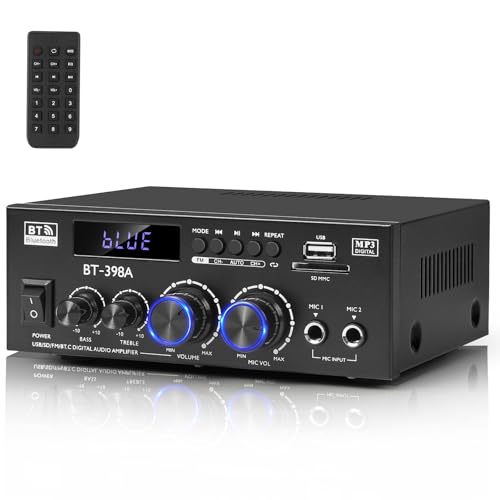Romicta HiFi Stereo Verstärker, 450Wx2, 2-Kanal Mini Bluetooth Verstärker mit w/UKW-Radio, USB/SD, optischen & koaxialen Eingängen – kompatibel mit Passivlautsprechern & Aktiver Subwoofer Romicta HiFi Stereo Verstärker, 450Wx2, 2-Kanal Mini Bluetooth Verstärker mit w/UKW-Radio, USB/SD, optischen & koaxialen Eingängen – kompatibel mit Passivlautsprechern & Aktiver Subwoofer von Romicta