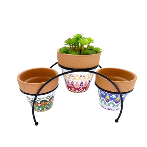 Romimex Blumentopfständer, Mehrfarbig, Metall, Keramik, 27 x 17 x 12 cm Romimex Blumentopfständer, Mehrfarbig, Metall, Keramik, 27 x 17 x 12 cm von Romimex