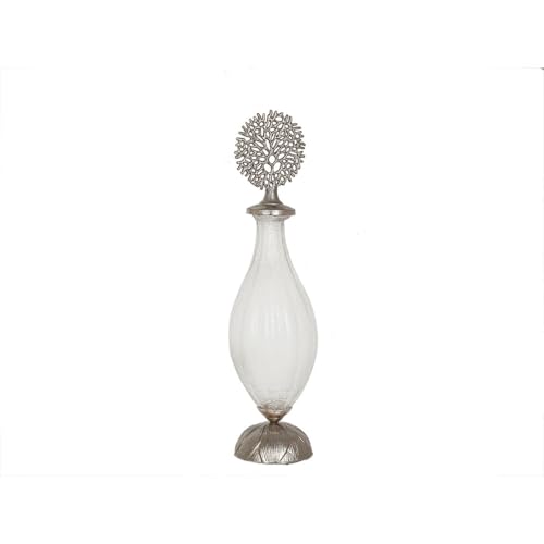 Romimex Flasche Gold Silber Metall Glas 13 x 49 x 13 cm mit Deckel Romimex Flasche Gold Silber Metall Glas 13 x 49 x 13 cm mit Deckel von Romimex