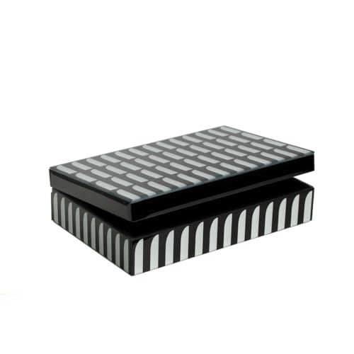 Romimex Schmuckkästchen, Weiß, Schwarz, Glas, 30 x 8 x 20 cm Romimex Schmuckkästchen, Weiß, Schwarz, Glas, 30 x 8 x 20 cm von Romimex