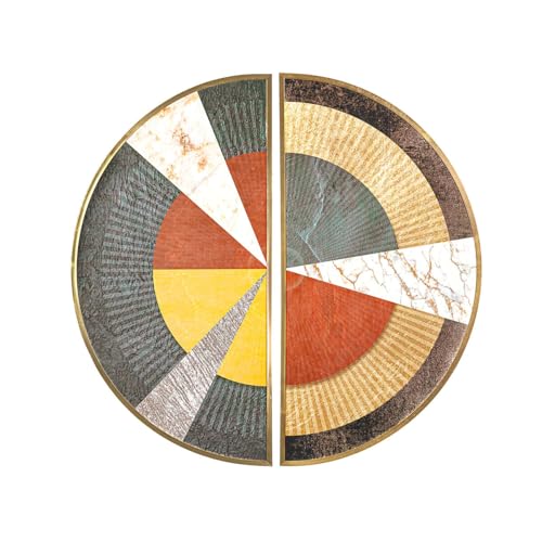 Romimex Set mit 2 mehrfarbigen Bildern, Acryl, Aluminium, abstrakt, 70 x 70 x 3 cm Romimex Set mit 2 mehrfarbigen Bildern, Acryl, Aluminium, abstrakt, 70 x 70 x 3 cm von Romimex