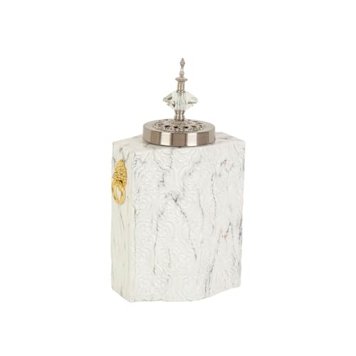 Romimex Silberfarbene Metall-Keramikdose 21 x 35 x 15 cm Romimex Silberfarbene Metall-Keramikdose 21 x 35 x 15 cm von Romimex