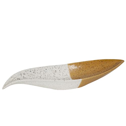 Romimex Tischdekoration, Gelb, Weiß, Keramik, 40 x 6 x 12 cm von Romimex