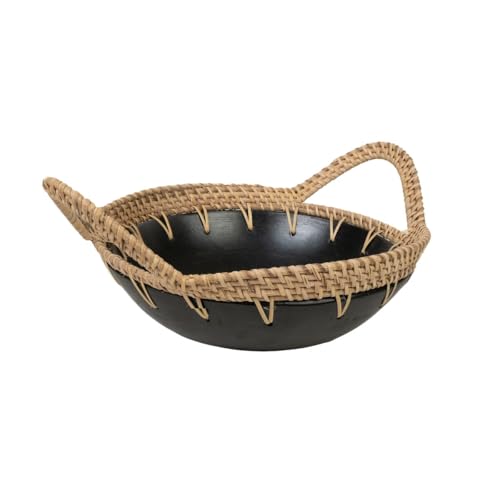 Romimex Tischdekoration, Schwarz, Natur, Keramik, Rattan, 25 x 10 x 30 cm, 30 x 10 x 25 cm Romimex Tischdekoration, Schwarz, Natur, Keramik, Rattan, 25 x 10 x 30 cm, 30 x 10 x 25 cm von Romimex